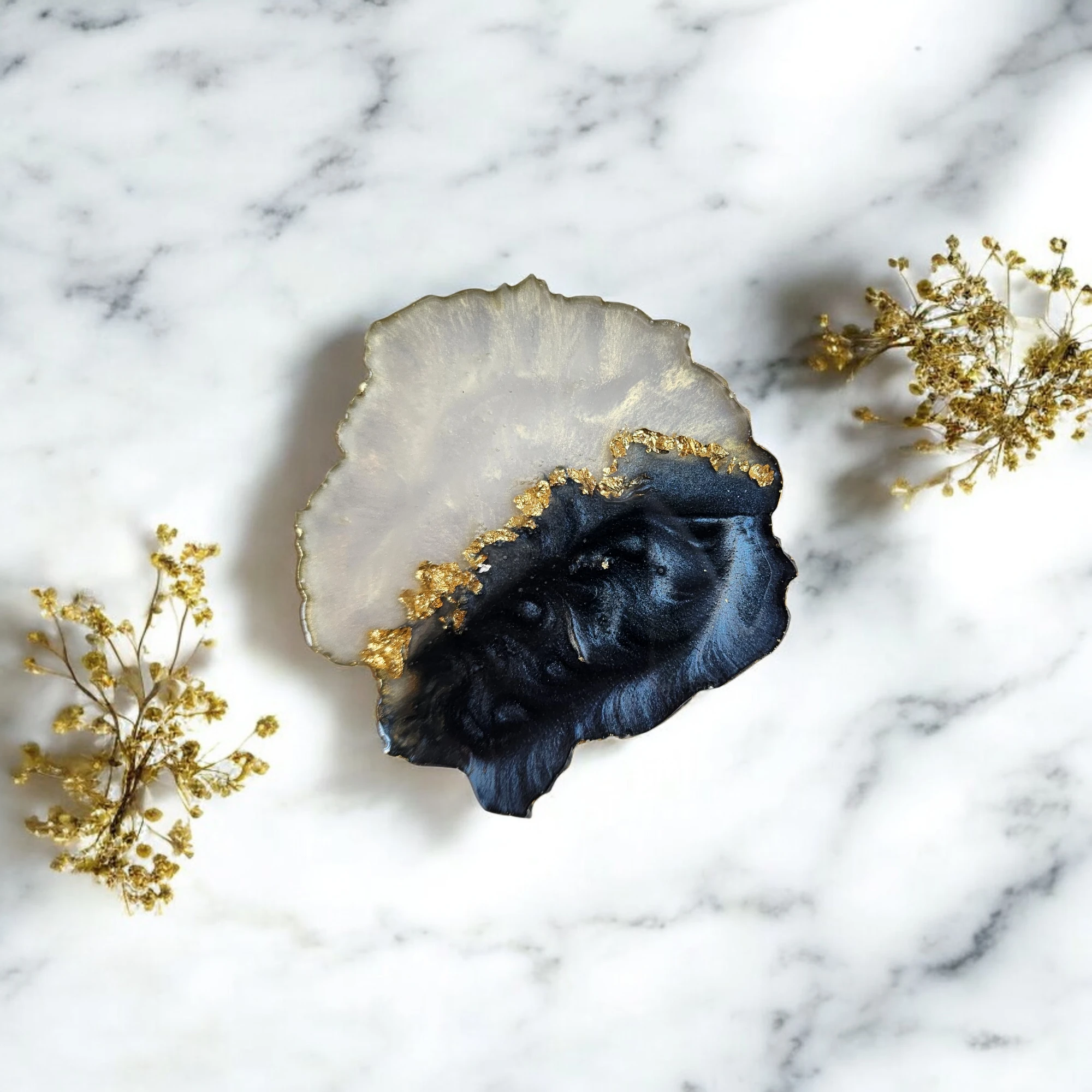 Sleek Black and White Coaster