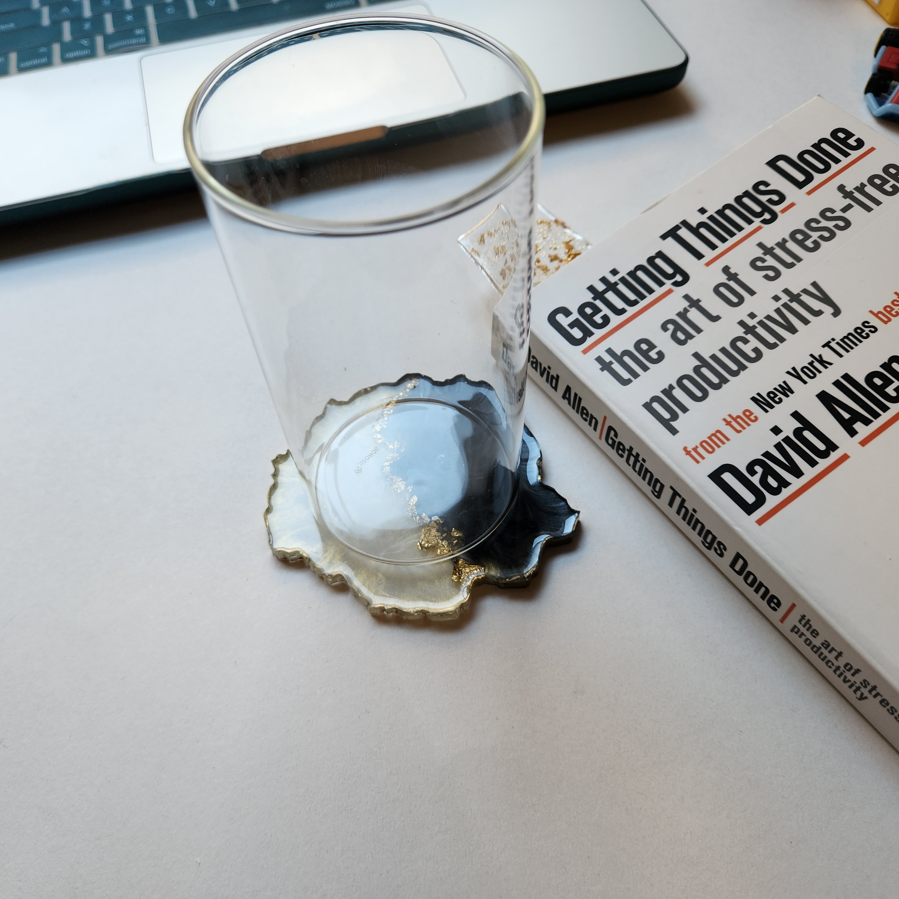 Sleek Black and White Coaster