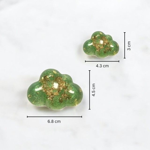 Radiant Green Resin Paperweight with Gold Tone- Large