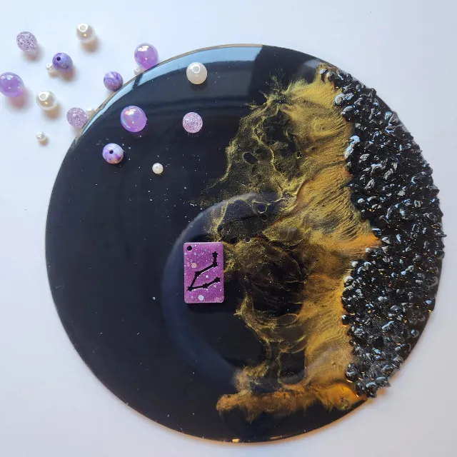 Sparkling Purple Zodiac Keychain with Silver glitter